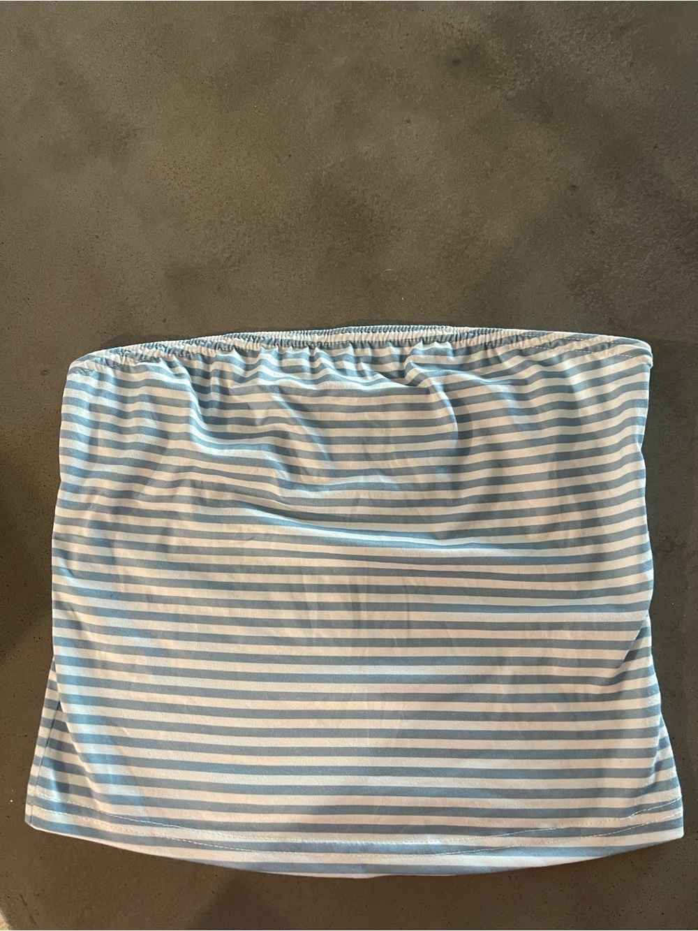 SHEIN Light Blue and White Striped Tube Top